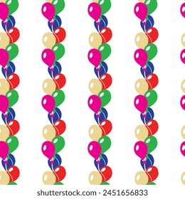 Multi-colored inflatable balls. Seamless pattern. 