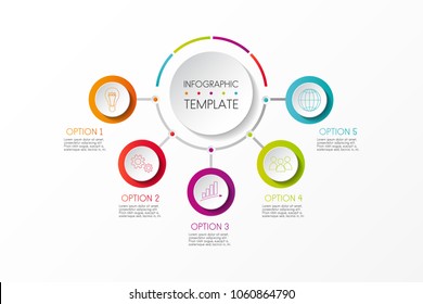 Multicolored infographic template - business icons. Vector.