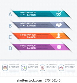 Multicolored Infographics Elements, Website Numbers Banner Design