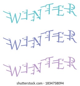 Multicolored inscription WINTER on a white background