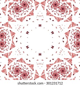Multicolored kaleidoscopic tile element colored with stylish palette. Symmetrical seamless pattern that can be used as a background texture or for print.