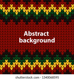 Multicolored knitted background. Vector illustration