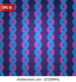 Multicolored knitting wool seamless wavy pattern background