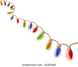 Multicolored lamp festive garland isolated