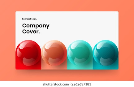 Multicolored landing page vector design concept. Trendy realistic spheres website layout.