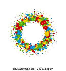 multi-colored layers. Abstract vector background. Round photo frame.
