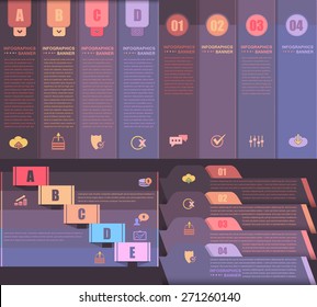  Multicolored Layers and Title Style Infographics Template Set