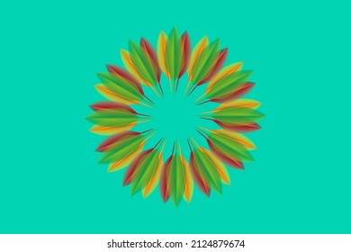 multi-colored leaves arranged in a circle