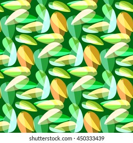 Multicolored leaves on a bright background seamless pattern.