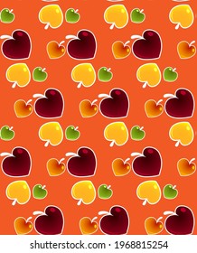 
Multicolored leaves on an orange background
