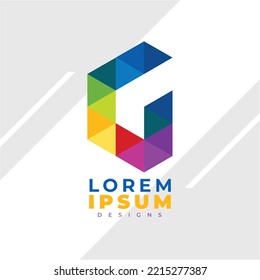 Multi-colored Letter G Logo, Rainbow-colored LETTER G Trans Style, Monogram Logo Style. Prism Logo