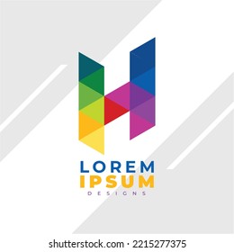 Multi-colored Letter H Logo, Rainbow-colored LETTER H Trans Style, Monogram Logo Style. Prism Logo