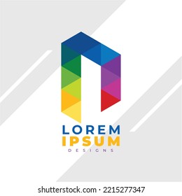 Multi-colored Letter N Logo, Rainbow-colored LETTER N Trans Style, Monogram Logo Style. Prism Logo