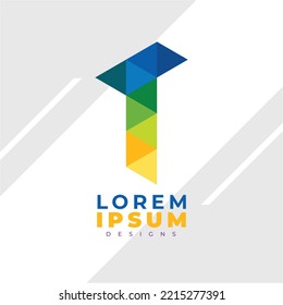 Multi-colored Letter T Logo, Rainbow-colored LETTER T Trans Style, Monogram Logo Style. Prism Logo
