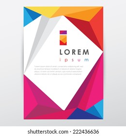 multicolored letterhead document paper template in trendy low poly style for business presentations