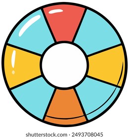 multi-colored lifebuoy for swimming assistance