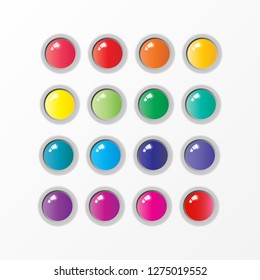 Multi-colored Light color buttons vector illustration
