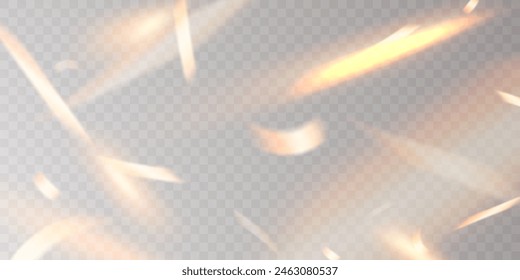 Multicolored light effect and zigzag ribbons falling from above on streamer, tinsel vector