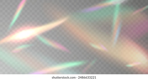 Multicolored light effect and zigzag ribbons falling from above on streamer, tinsel vector