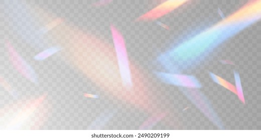 Multicolored light effect and zigzag ribbons falling from above on streamer, tinsel vector