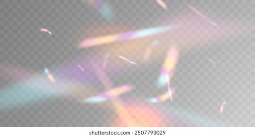 Multicolored light effect and zigzag ribbons falling from above on streamer, tinsel vector