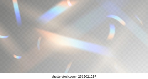 Multicolored light effect and zigzag ribbons falling from above on streamer, tinsel vector