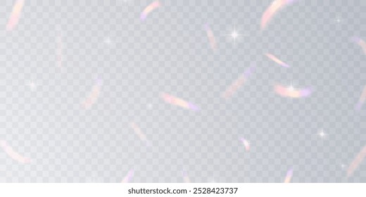 Multicolored light effect and zigzag ribbons falling from above on streamer, tinsel vector