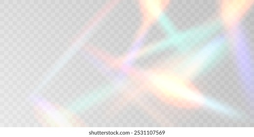 Multicolored light effect and zigzag ribbons falling from above on streamer, tinsel vector