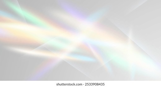 Multicolored light effect and zigzag ribbons falling from above on streamer, tinsel vector