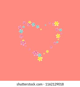 Multicolored lilies on a pink background.
