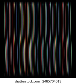 multi-colored lines, black background abstraction