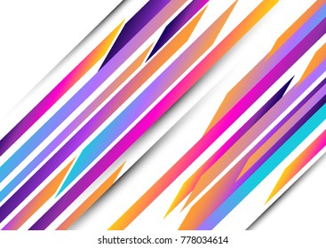 Multicolored lines in motion on a white wallpaper - vector.