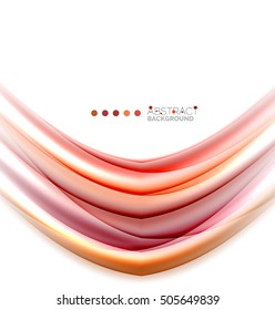 Multicolored lines on white, motion concept abstract background. Vector