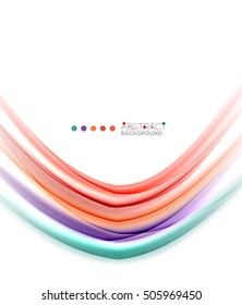 Líneas multicolores sobre fondo abstracto de concepto de movimiento en blanco. Vector