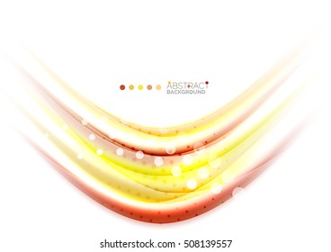 Multicolored lines on white, motion concept abstract background. Vector