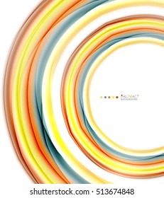 Multicolored lines on white, motion concept abstract background. Vector