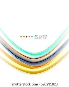 Multicolored lines on white, motion concept abstract background. Vector