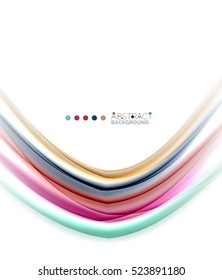 Multicolored lines on white, motion concept abstract background. Vector