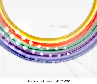 mehrfarbige Linien auf weißem, abstraktem Motion-Konzept. Vektorgrafik