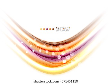 mehrfarbige Linien auf weißem, abstraktem Motion-Konzept. Vektorgrafik