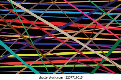 multicolored lines superimposed on a black background