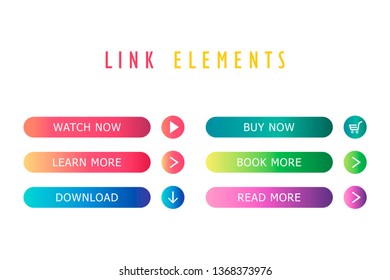 Multi-colored link elements are displayed on the left side. Each element consists of a gradient.