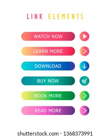 Multi-colored link elements are displayed on the left side. Each element consists of a gradient.