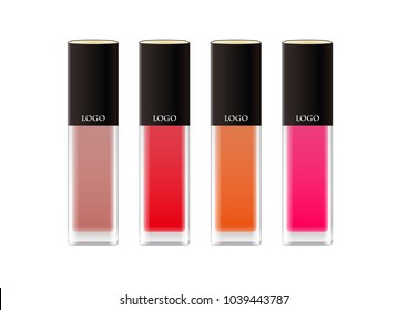 Multi-colored Lip Gloss Vector Illustration