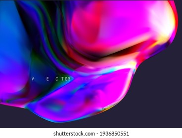 Multi-colored liquid on a dark background. Mesh. No trace.