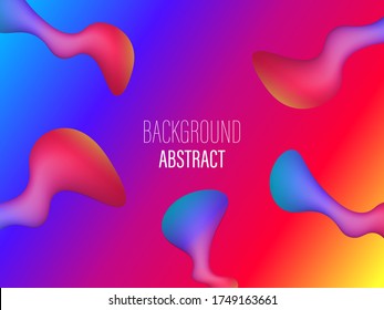 Multicolored liquid shapes background. Abstract vector background.