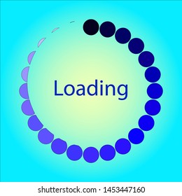 Multi-colored loading circles. Download set. Download icons. Loading bar. Download icon on blue background.