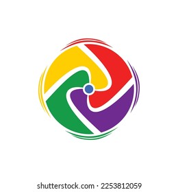 multicolored logo children's windmill simple modern logo design concept