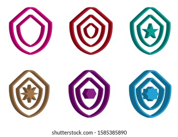 The multicolored logo has a depth resulting from the shadow dimension.