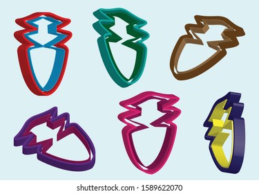 The multicolored logo has a depth resulting from the shadow dimension.